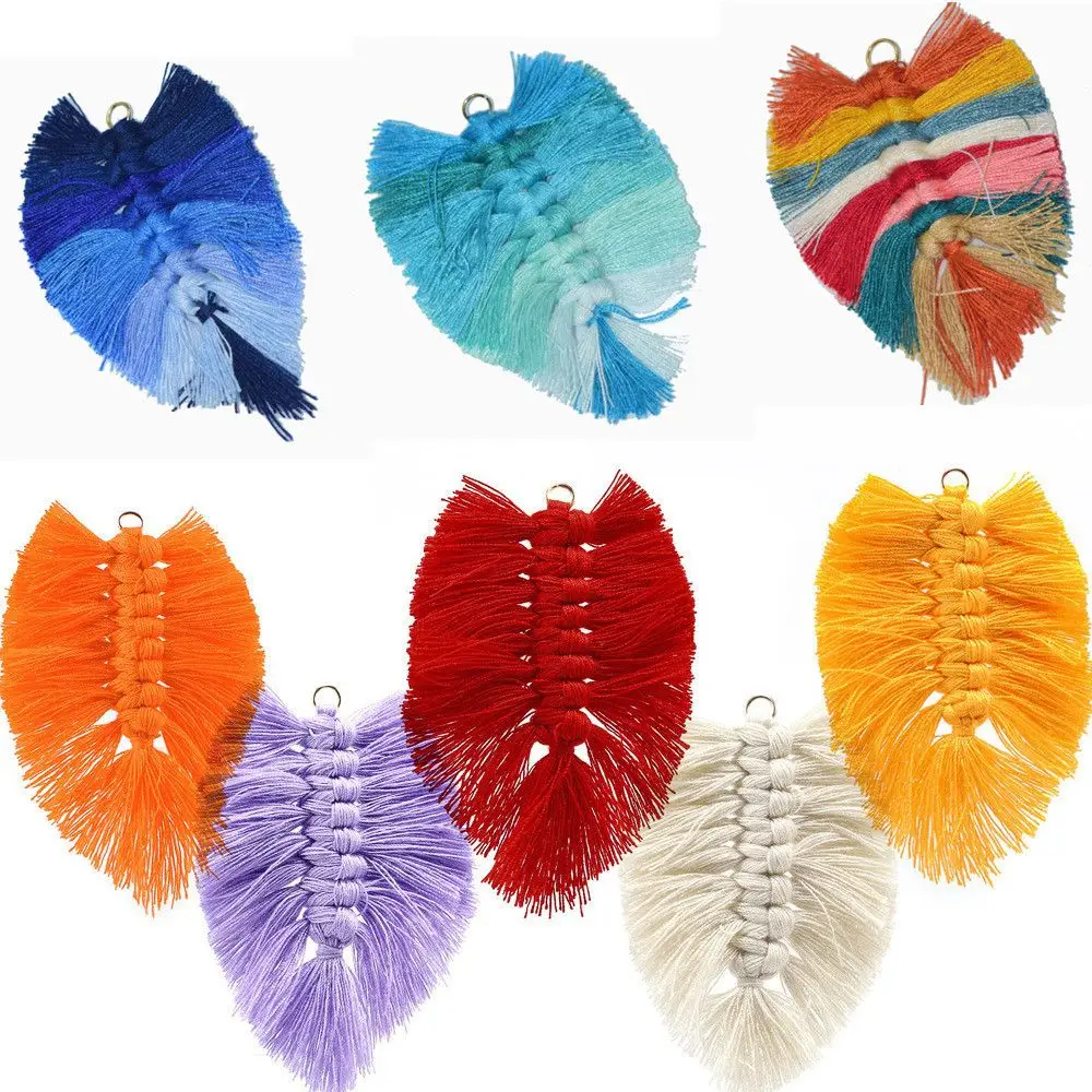

Bohemian Craft Accessories DIY Pendant Fabric Tassels Earrings Fringes Leaves Shape