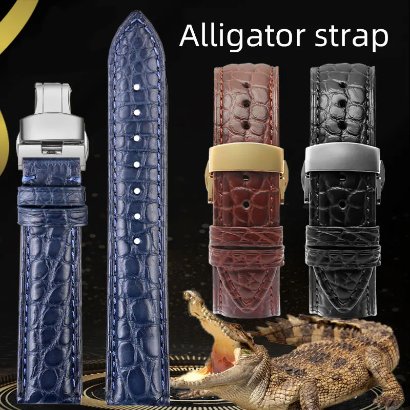 Качественный ремешок из крокодиловой кожи для Longines Jaeger Piaget Breguet Omega Breitling кожаный