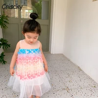 criscky new fashion toddler kid girls dress petal mesh lace tutu dress sleeveless princess party birthday dresses summer
