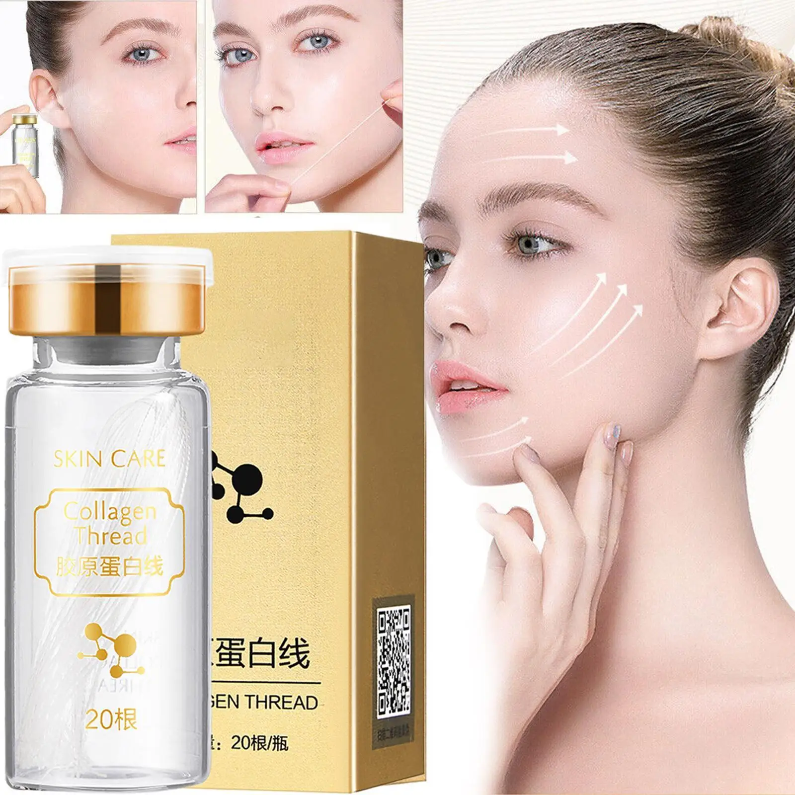 

20 Pcs/bottle Face Filler Absorbable Collagen Protein Thread Face Lift Plump Silk Fibroin Line Carving Anti Aging Essence