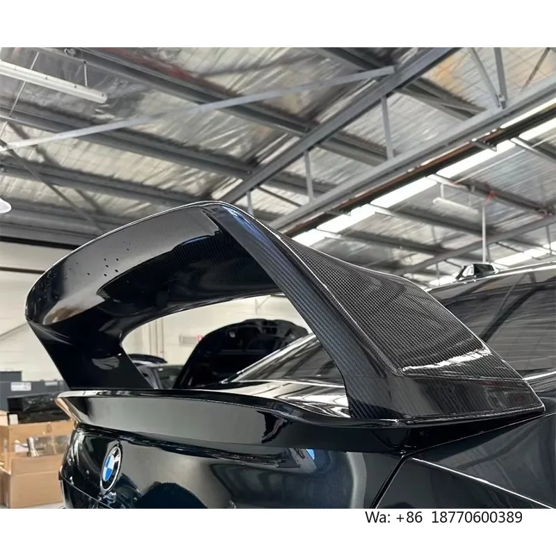 Фото Спойлер из сухого карбона для BMW M2 G87, легкий, в стиле Alpha N, высокое расположение на крыше №3
