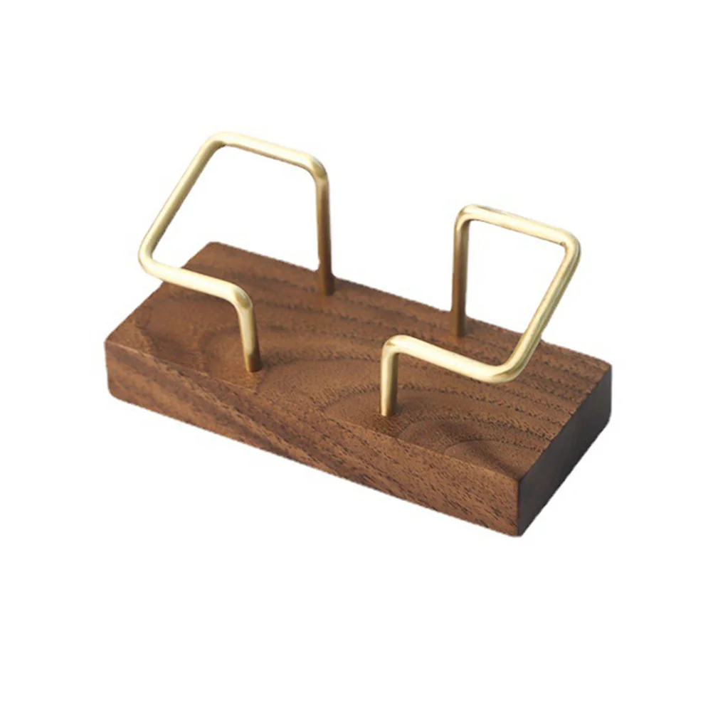 

Business Card Holder Metal Holder Name Cards Holder Brass Name Cards Storage Holder Walnut Office Supply Cards Displaying Rack