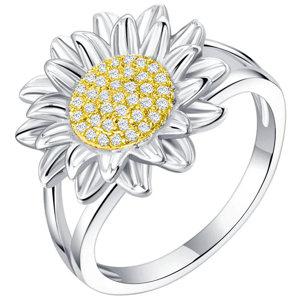 

Rings Ringwomen Sunflower Gifts Promise Jewelry Flower Band Costume Teenaesthetic Girls Birthday Her Statement Finger Toe