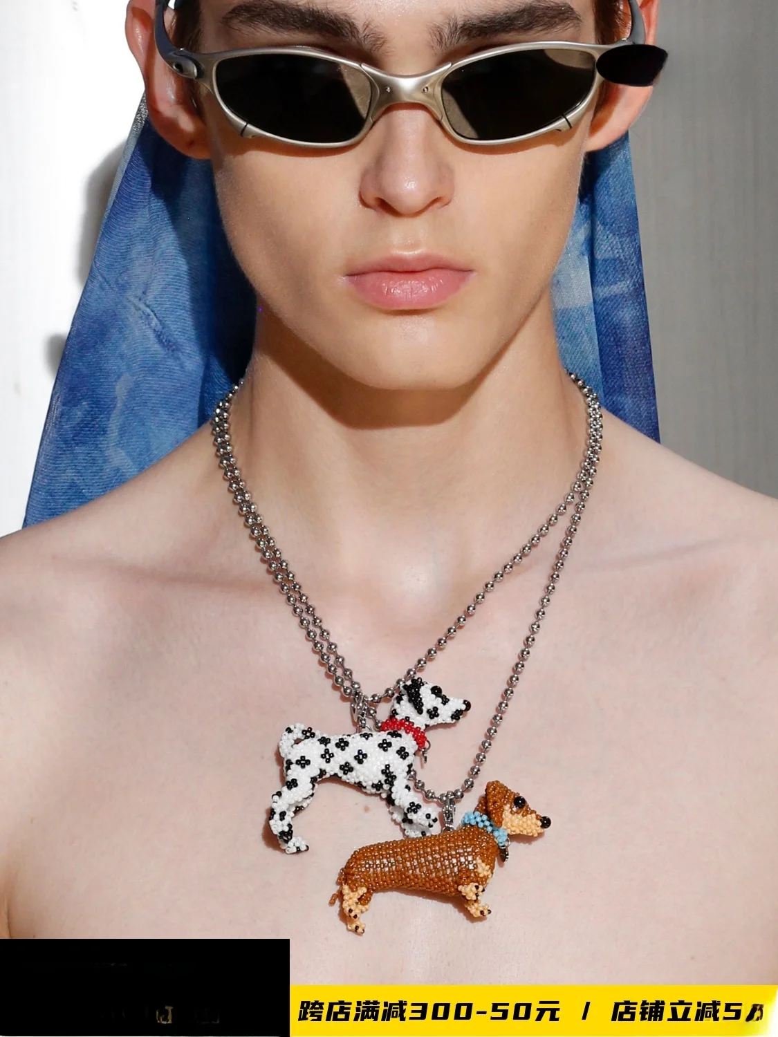 Круглое ожерелье из бисера Chichabom ручной работы с круглой бусиной для собак и