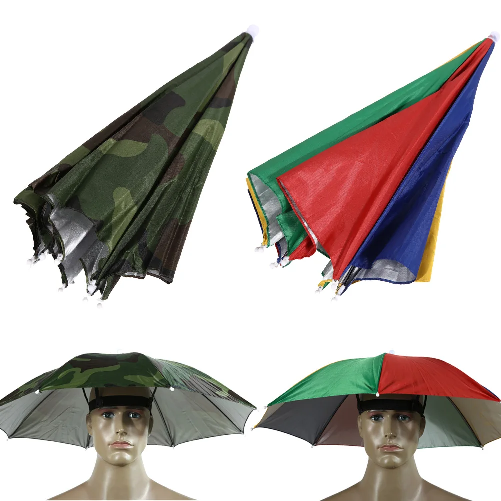 

Fishing Caps Head Umbrella Hat Anti-Rain Fishing Anti-Sun Headwear Cap Hat