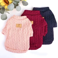 cute cat clothes coat classical puppy cats knit sweater t shirt autumn winter pet clothing for small medium dogs cats pink