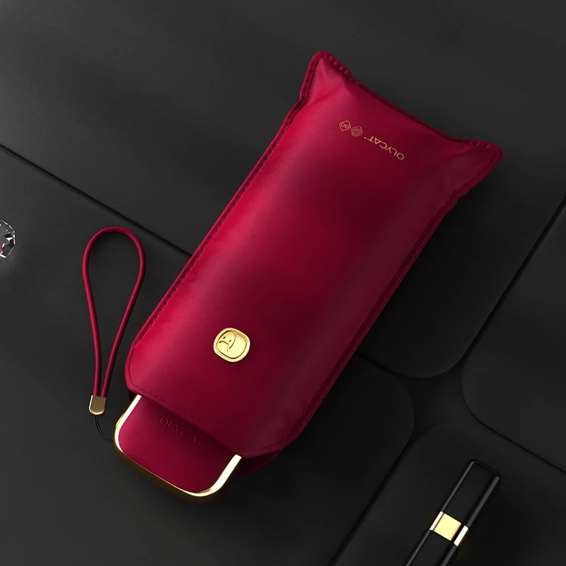 

Мини плоский зонт Olycat черный