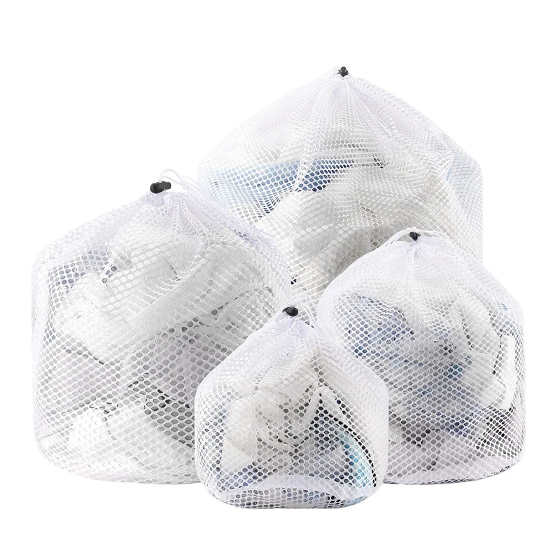 

Laundry Bag Set of 4 Laundry Net Laundry Bags Washing Machine with Cord Stopper, Reusable Large Mesh Bag for Laundry