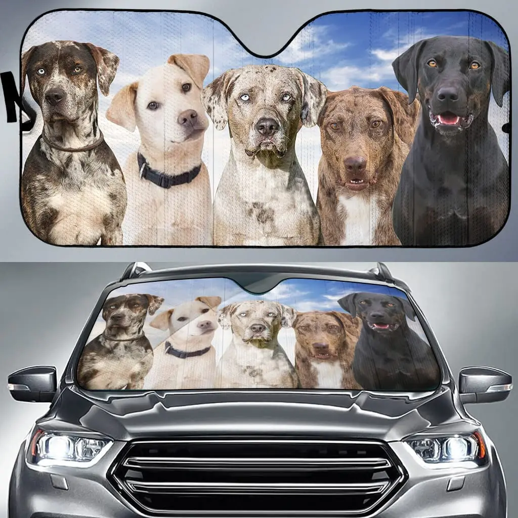 

Catahoulas Team Blue Sky Pattern Car Sunshade, Catahoulas Mom's Car Sunshade Car Windshield Car Sunshade