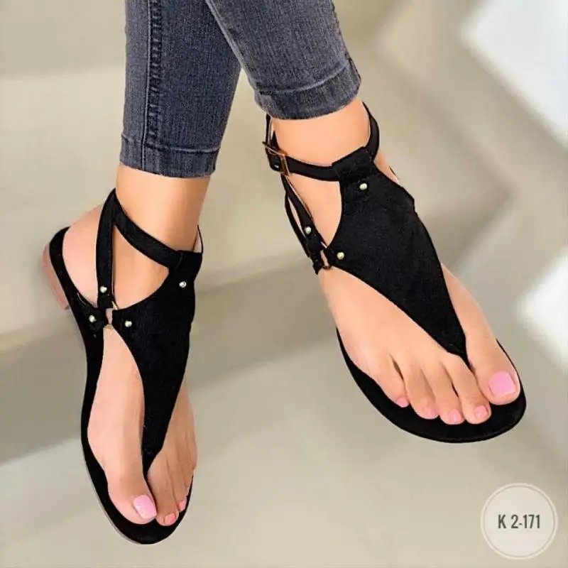 

Women Roma Sandals Slippers Summer Fashion Solid Buckle Flip Flops Sandals Women Shoes Beach Casual Ladies Plus Size Sandals