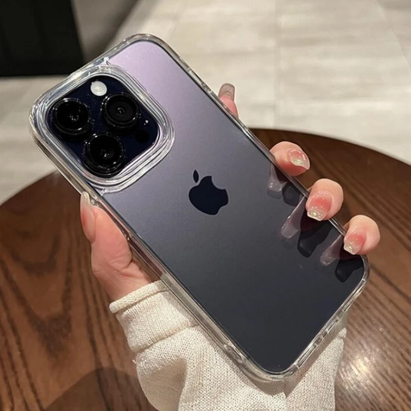 

Transparent Shockproof Hard Acrylic Case For iPhone 14 13 12 Mini 11 Pro XS Max X XR 7 8 Plus SE 2022 Soft Silicone Bumper Cover