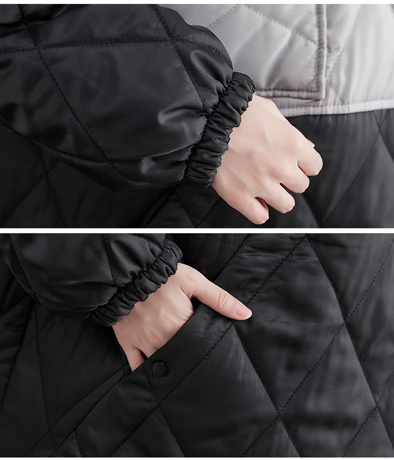 2022 New Autumn Winter Down Jacket Women's Lightweight Short Splicing Loose Hooded Pullover White Duck Down Warm Parkas