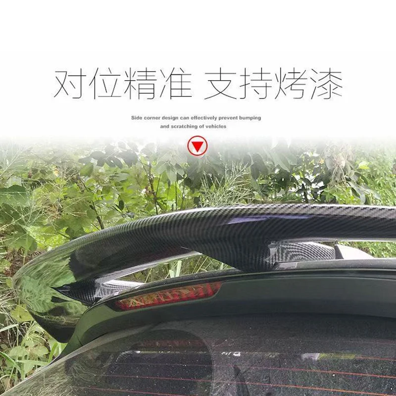 

For KIA 2021 EV6 ABS Plastic Carbon Fiber Look Hatchback SUV Roof Rear Wing Body Kit Accessories