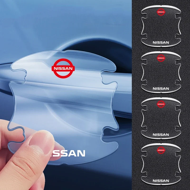 4 шт. прозрачные защитные пленки для ручек автомобиля наклейки Nissan Rogue Qashqai J11 X-Trail
