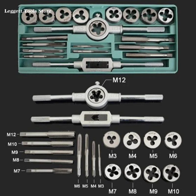 Набор гаечных ключей Tap And Die Pro 12/20 шт. M3/M12 ручной спиральный точечный прямой