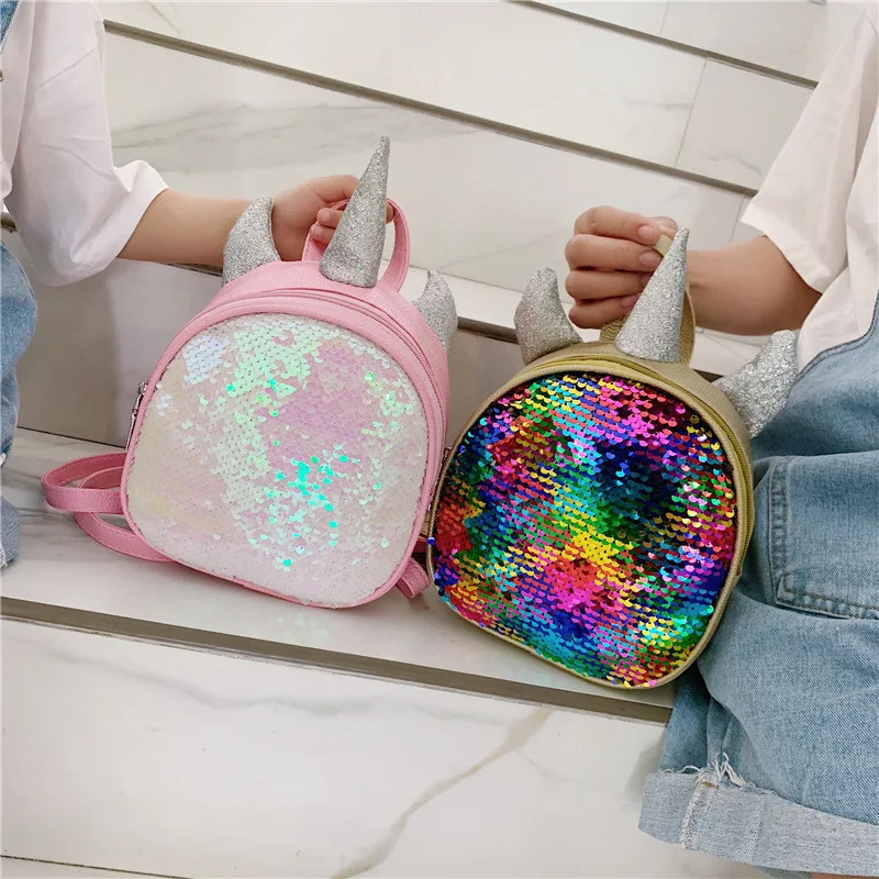 

Kids Mini Backpack Purse Cartoon Cute Unicorn School Bags for Girl Boy Sequins School Backpack Baby Backpacks