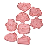 8pcs thanksgiving biscuit mould plastic material cookie cutter biscuit cutter kitchen baking tools for baking lovers