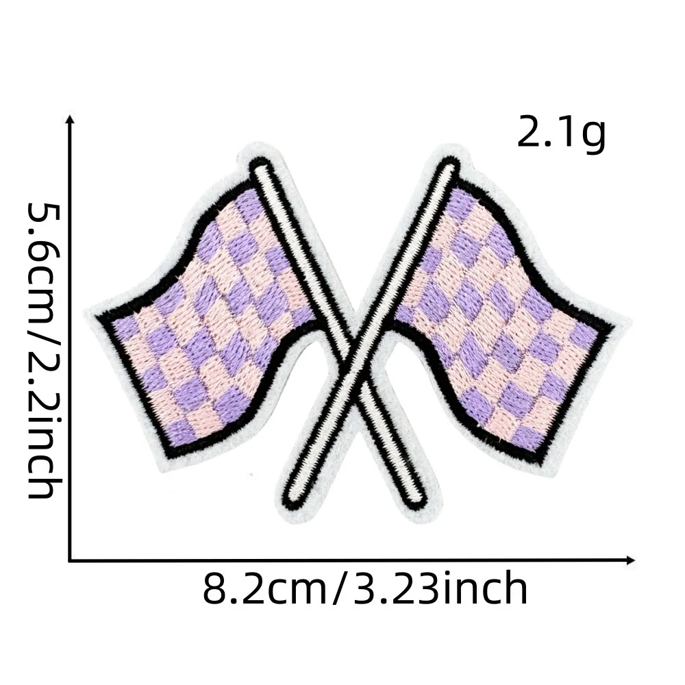 Железные нашивки с принтом черно-белая клетчатая ткань украшение цветной