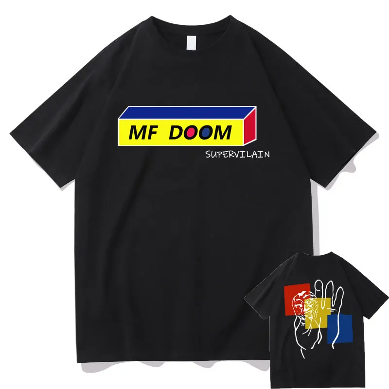 

Singer Mf Doom Double Sided Print Tshirt Men Women Fashion Black T-shirts Men's Oversized Hip Hop Streetwear Pure Cotton Tees