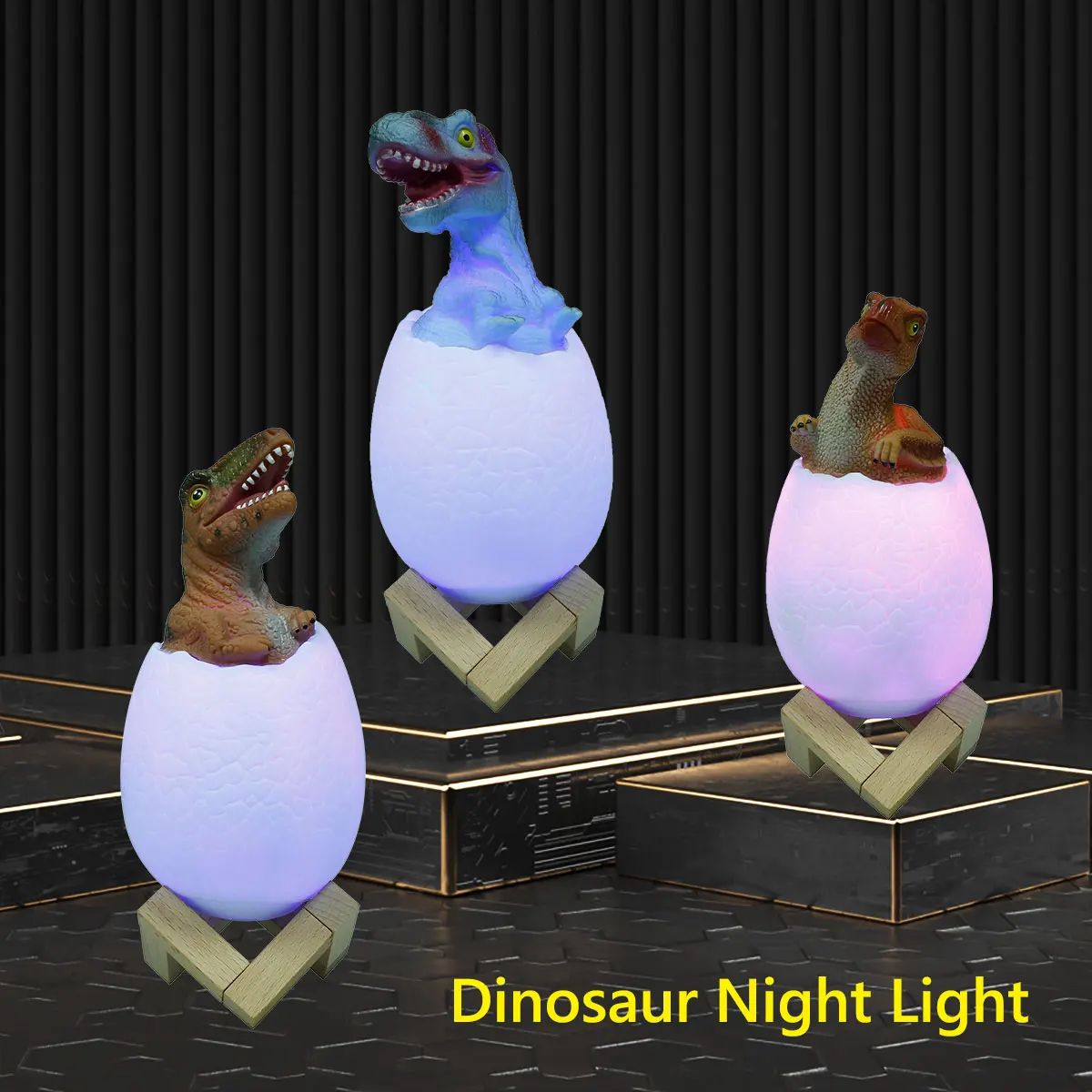 

Dinosaur Toy Light for Kids 16 Colors Dinosaur Egg Lamp with 500mAh Battery 3D Dinosaur Light Pat/Touch/Remote Control LED Trice