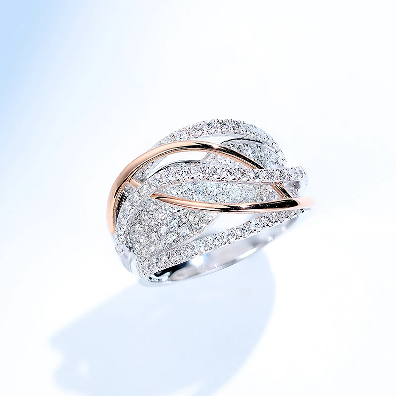 

Accessories for Women Interwoven Mesh Inlaid Zircon Engagement Rings for Women Sweet and Romantic Aesthetic Valentines Day Gift