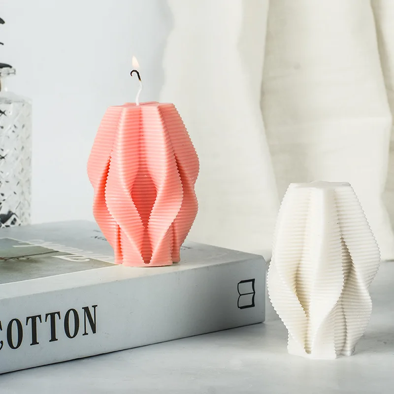 

Ordinary Wax Candles Spiral column Aromatic Candles Christmas Decoration Room Decor Hanukkah Tools Silicone Molds Casting Molds