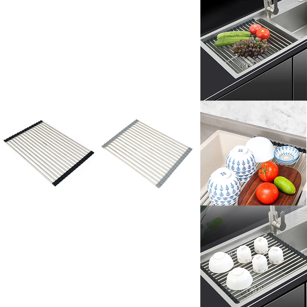 

Retractable Dish Drying Rack Foldable Sink Shelf Kitchen Sink Shelf Stainless Steel Kitchen Drying Rack Tray Home Kitchen Tools