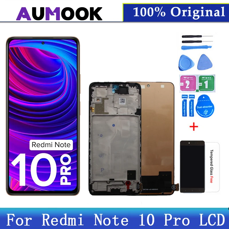 

Оригинальный экран для Xiaomi Redmi Note 10pro M2101K6G M2101K6R ЖК-дисплей с сенсорным экраном дигитайзер панель для Redmi Note 10Pro