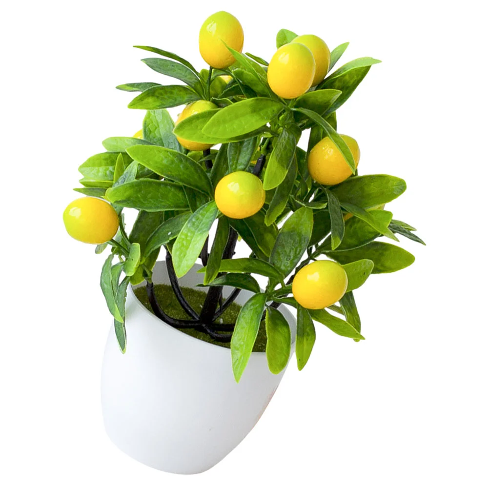 Маленькие горшечные растения искусственные деревья искусственный лимон офисные