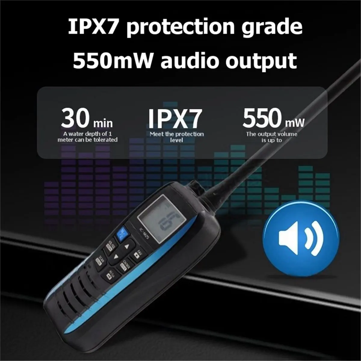 Фото Радиостанция DTC6 M25 VHF для морского использования, портативная рация, двухсторонняя связь, 5 Вт, 5 км, водонепроницаемая, мобильная рация-интерком №5