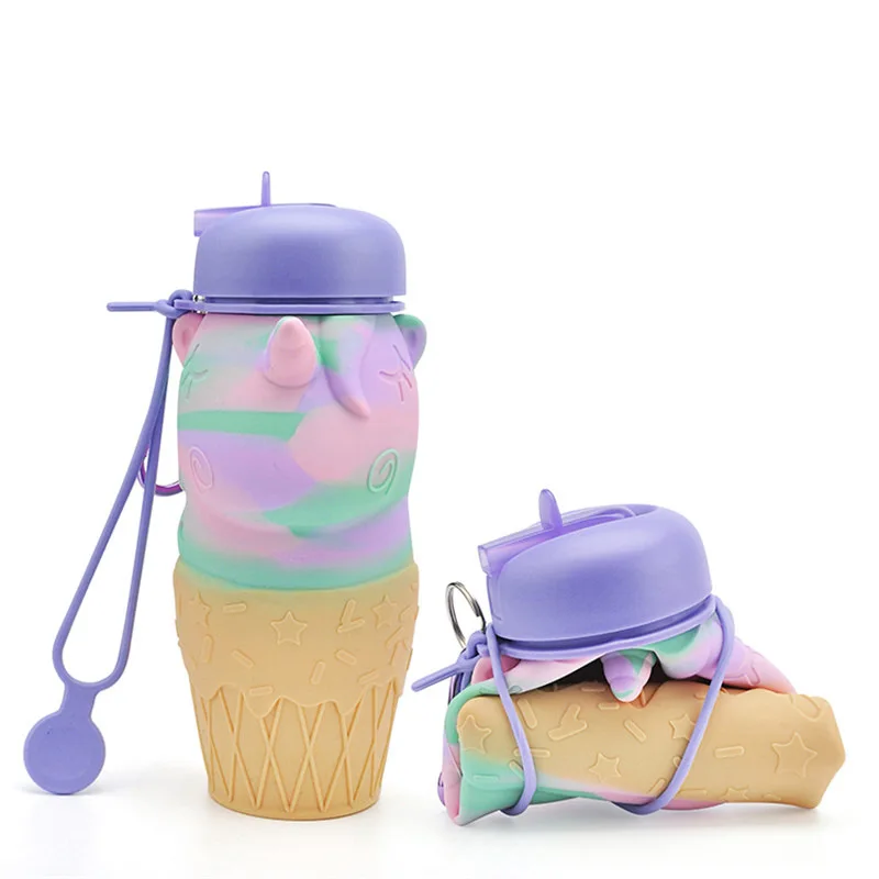 

Sports Silicone Water Bottle Portable Outdoor Travel Kettle Large Capacity Children's Silicone Cup Kids Water Bottle Gift