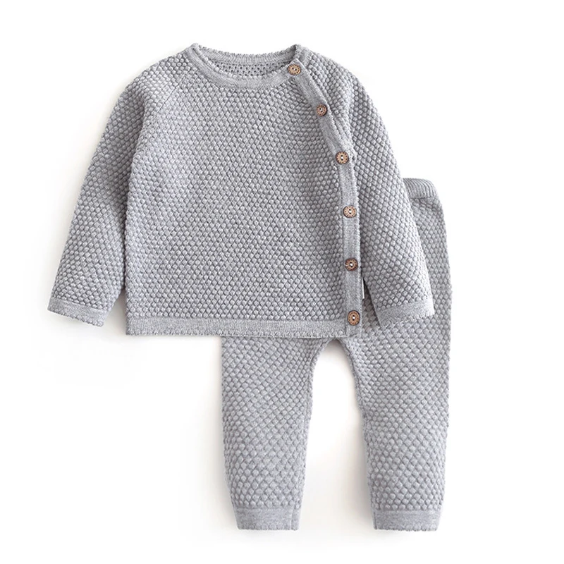 

Baby Spring Autumn Sweater Set Winter Girls Knitted Clothes Set Warm Boy Tops + Pant Boutique Outfits 2pcs Newborn Clothing