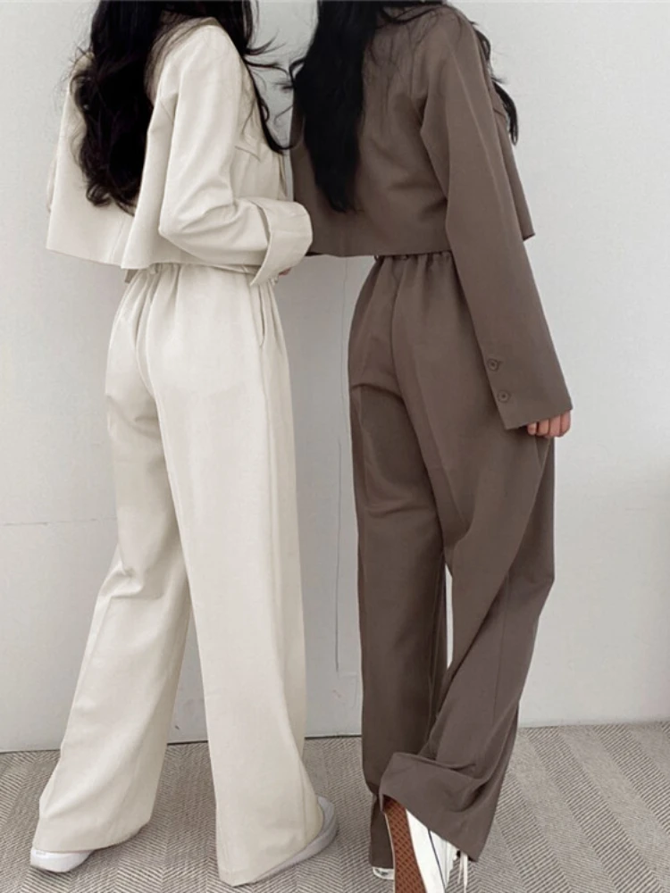 Two Piece Sets Womens Outifits New Blazer Suits Casual Women's Clothing Chic Elegant Pant Suit Trousers Short Coats Autumn 2023