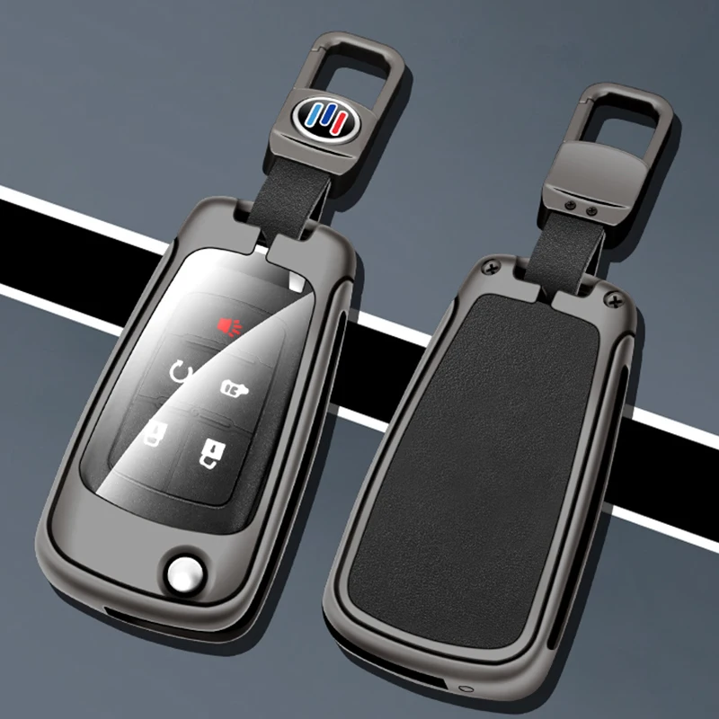 

Металлический кожаный чехол-книжка для автомобильного ключа для Chevrolet Cruze Aveo Trax Opel Astra Corsa Meriva Zafira Antara J для Buick Fob