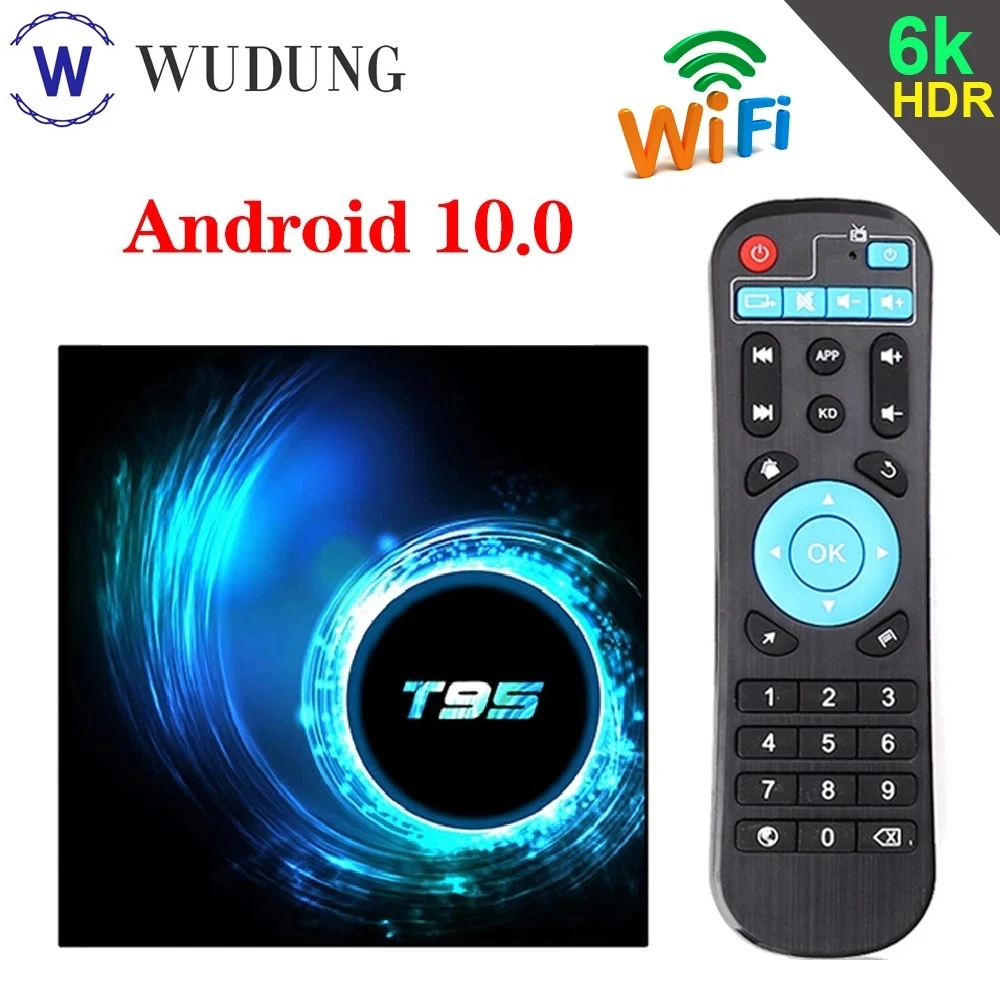 

Приставка Смарт-ТВ T95 Allwinner H616, Android 10,0, 4 + 32/64 ГБ, 4 ядра, 1080P, H.265