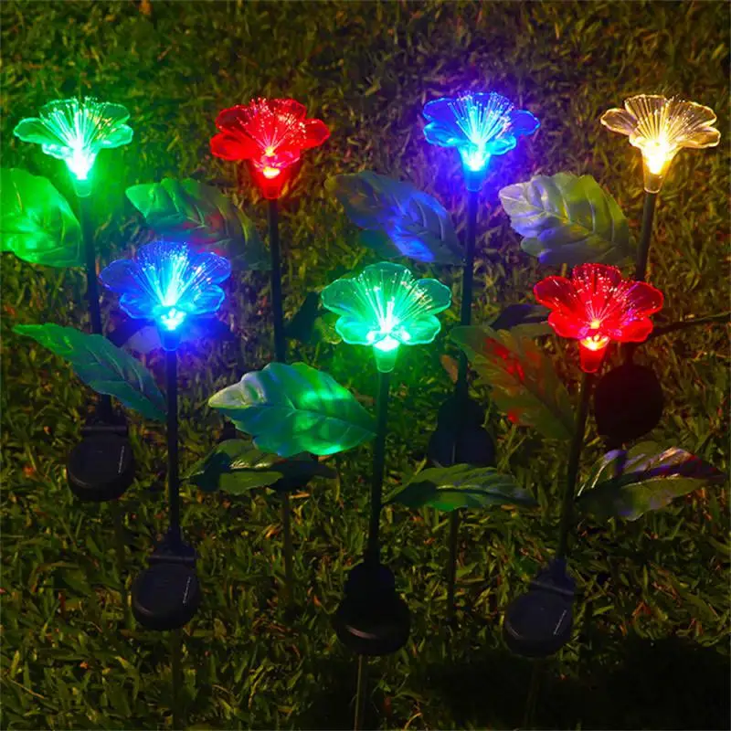 

3-7 Head LED Solar Simulation Begonia Flower Garden Yard Lawn Night SMD Lamp Landscape Garden Parks Home Flowers Decorate