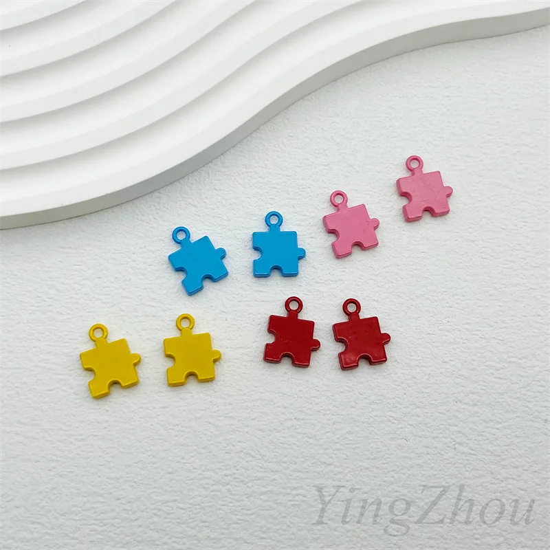 10PCS Zinc Alloy Spray Paint Accessory The Puzzle  for Jewelry Making Fashion Necklaces Earrings Bracelet Keychain Charms