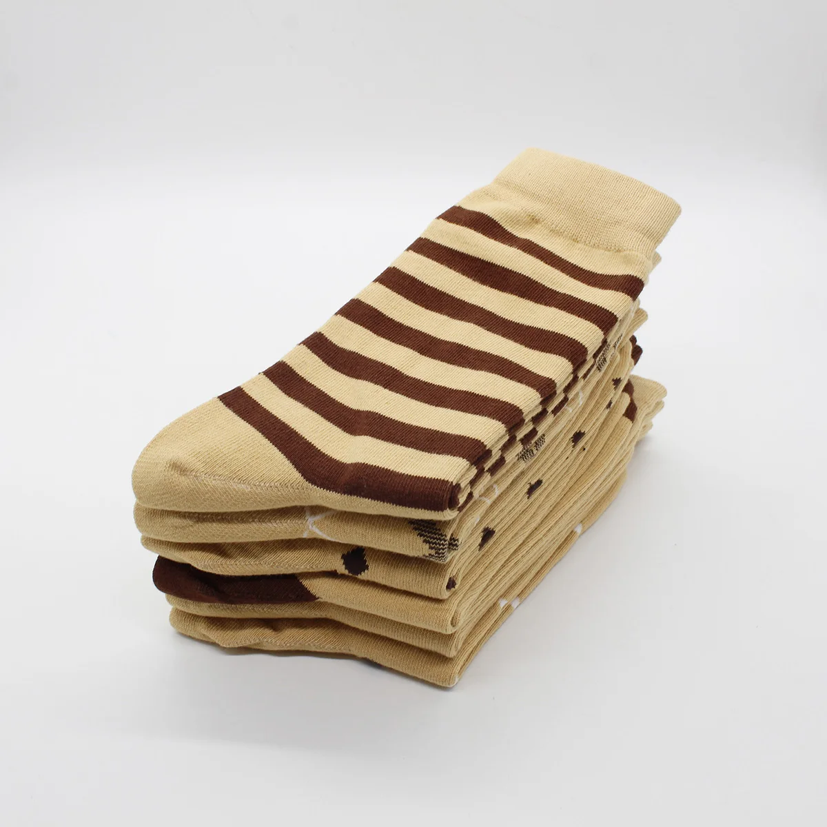 2023 New 6 Pairs Fashion Skin Color Men Dress Cotton Socks High Quality Combed Cotton Business Men Socks Size EU41-48