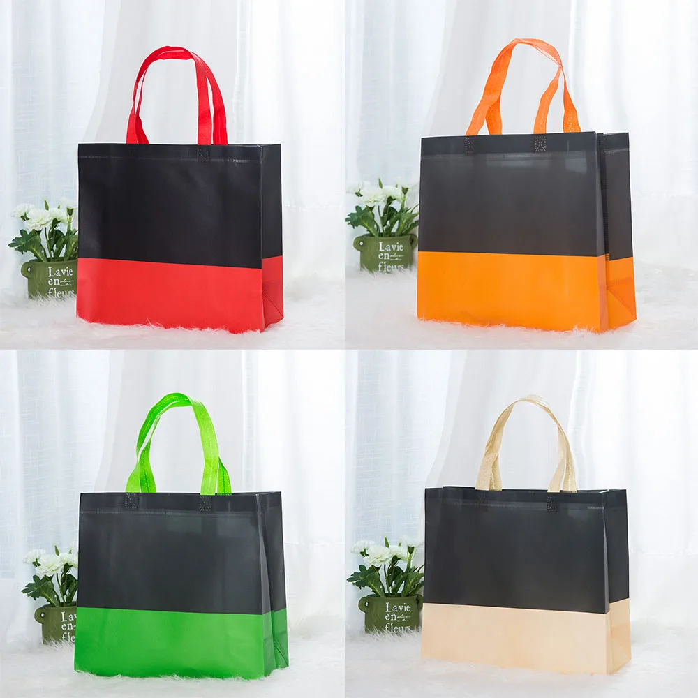 

Reusable New Style Non-Woven Fabric Shopping Business Handbag Foldable Storage Bag Grocery Tote 44*33*10cm