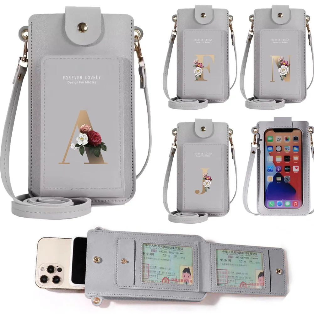 

Mini PU Leather Phone Crossbody Bags for Women 2023 Summer Lady Shoulder Handbag Female Fashion Gold Letter Brand Luxury Purses