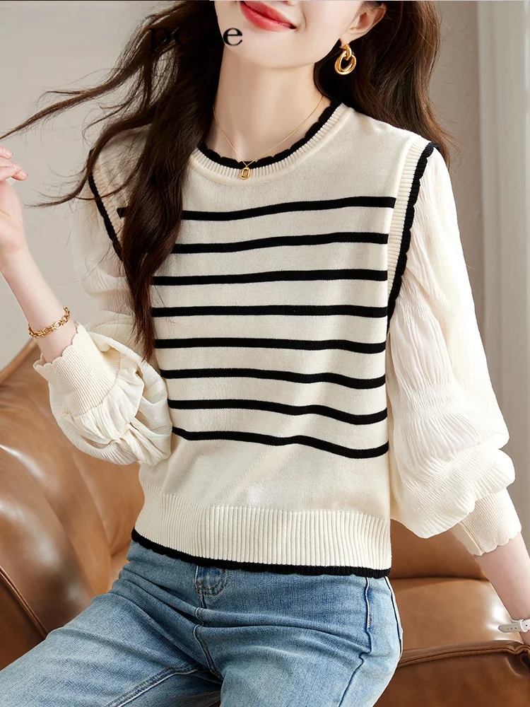 La Chabell вязаный цветной женский весенне-осенний 2024 новый дизайн Sense искусственный