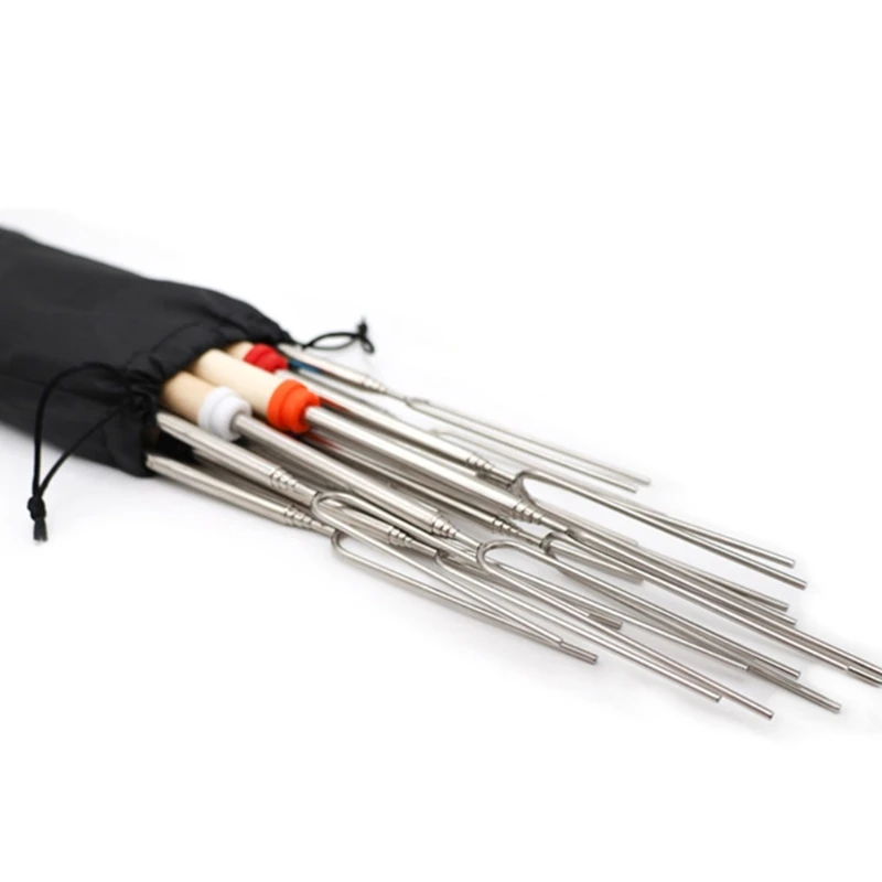 Палочка для обжарки зефира телескопическая вилка Smores длинный шампур из