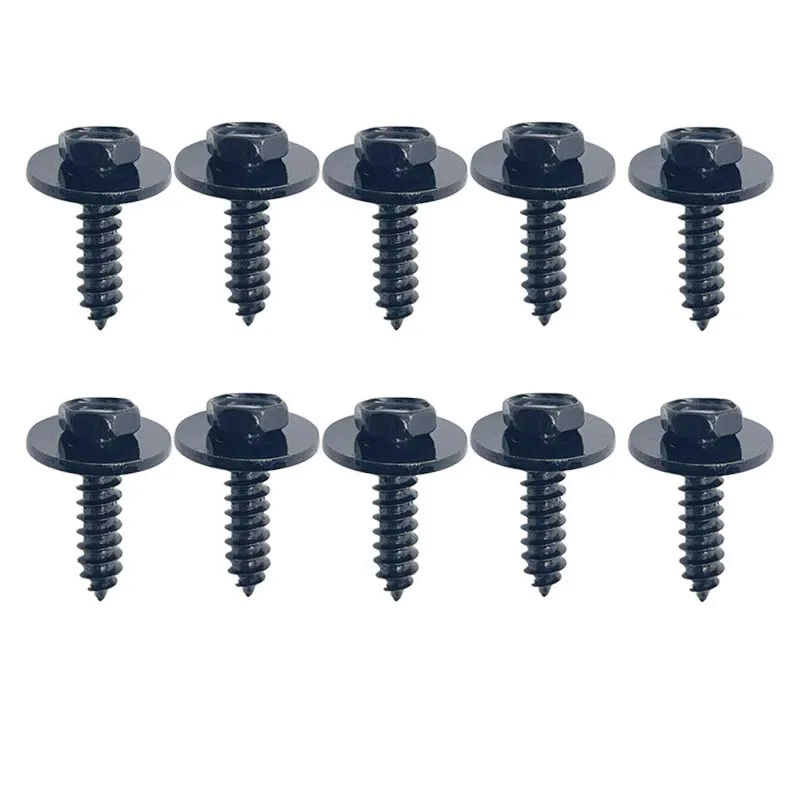 5/10/15/20 шт. автомобильные черные саморезы, внешние шестигранные болты с прокладкой M5 4,8 мм для BMW BENZ, бампер, крыло, защита двигателя
