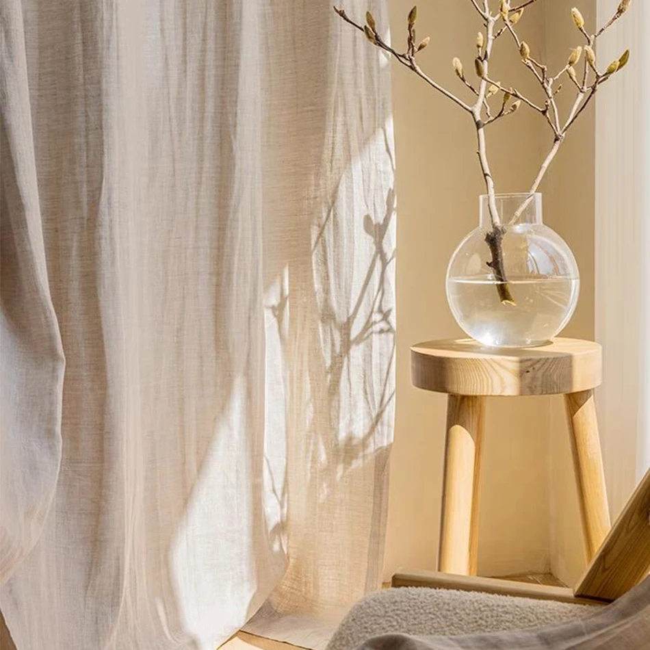 Льняные шторы 100% для окна