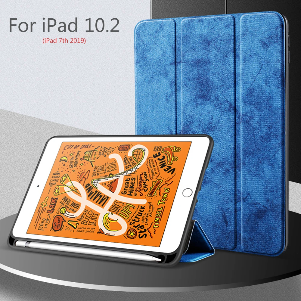 

Чехол с держателем для карандаша для iPad 10,2 дюйма 2019 iPad 7-го поколения силиконовая Мягкая задняя тонкая крышка для iPad 10,2 модель A2197 A2198 A2220