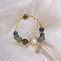 baroque freshwater pearl moonstone bracelet electroplated south korean fashion ins personality design hand string hand ornaments