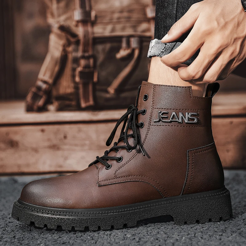 GR-7320 MARTIN BOOTS WALKING SHOES MEN'S HUNTING BOOTS TACTICAL SHOES DESERT COMBAT ANKLE LEATHER MOUNTAINEERING SHOES