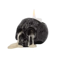 creative fire pattern black skull candlestick resin candle base handicraft home bar decoration small ornaments