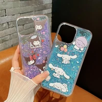 my melody kuromi cinnamoroll sanrio quicksand phone case for huawei p50 p40 p30 p20 mate 40 30 20 pro shockproof cover