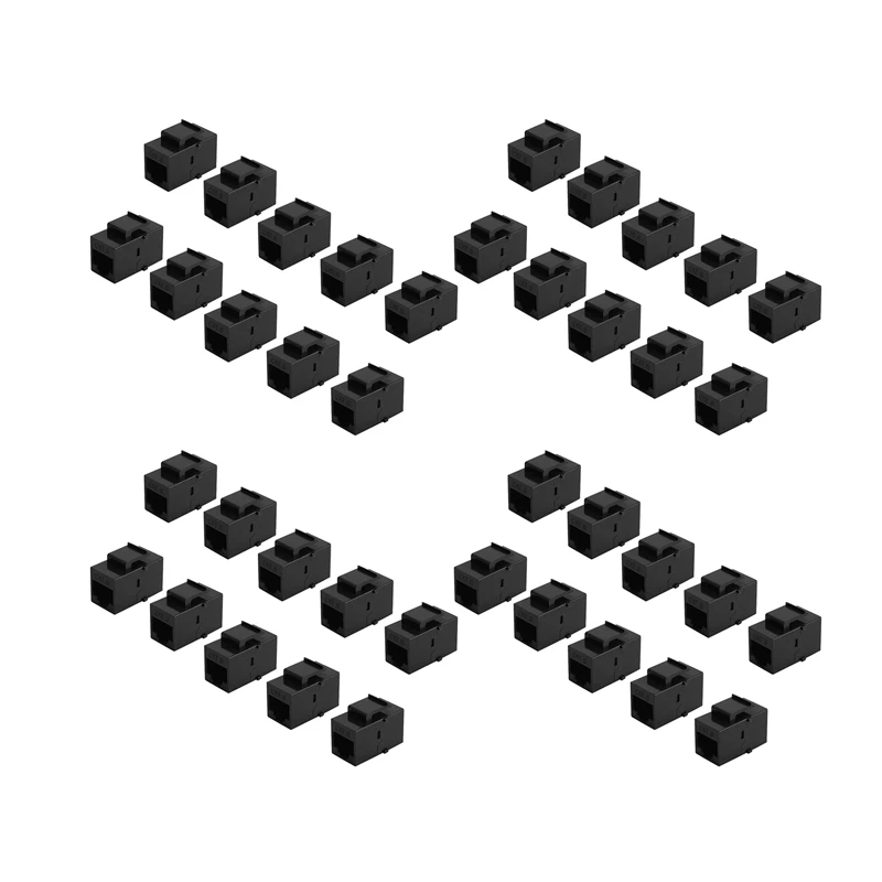 

40Pcs RJ45 Connector Keystone Jack Cat6 Extension Coupler Ethernet Network LAN Cat 6 Coupler Jacks Extend Adapter,Black